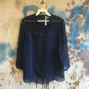 Lauren Conrad Runway sheer blue blouse